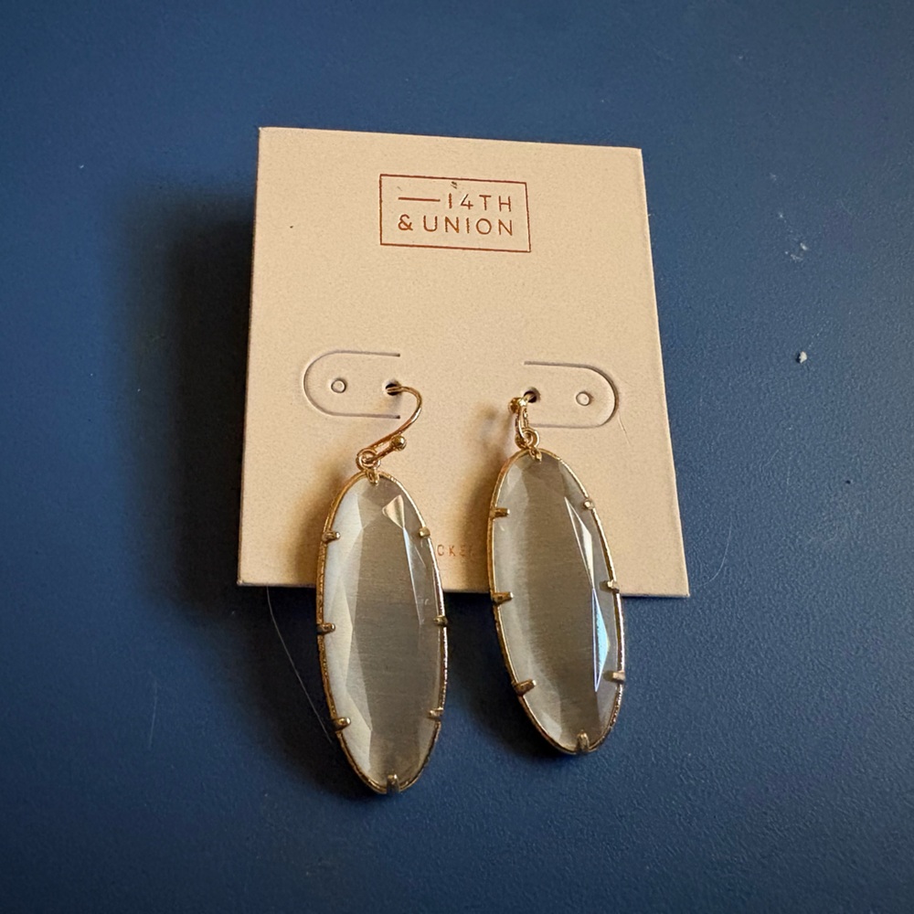 14th & Union Gold-Tone Earrings With Smoky Gray Stones